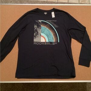 Old Navy Black Moon Graphic Long Sleeve Tee